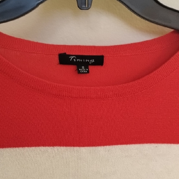 Timing Red and White Striped Crew Neck Sweater - Picture 11 of 11